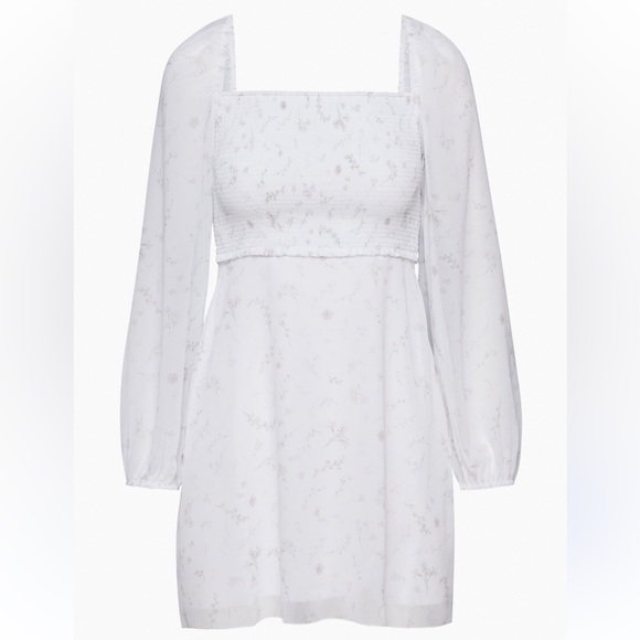 Wilfred Dresses & Skirts - Aritzia Wilfred Villa Smocked Dress Women’s Sz 0 Floral Prairie Fairy Whimsical